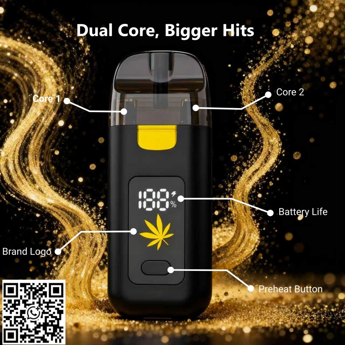 1ml 2ml adjustable voltage Dual coil dual core big hits All-in-one vape with screen display 15 1ml 2ml adjustable voltage Dual coil dual core big hits All-in-one vape with screen display 15
